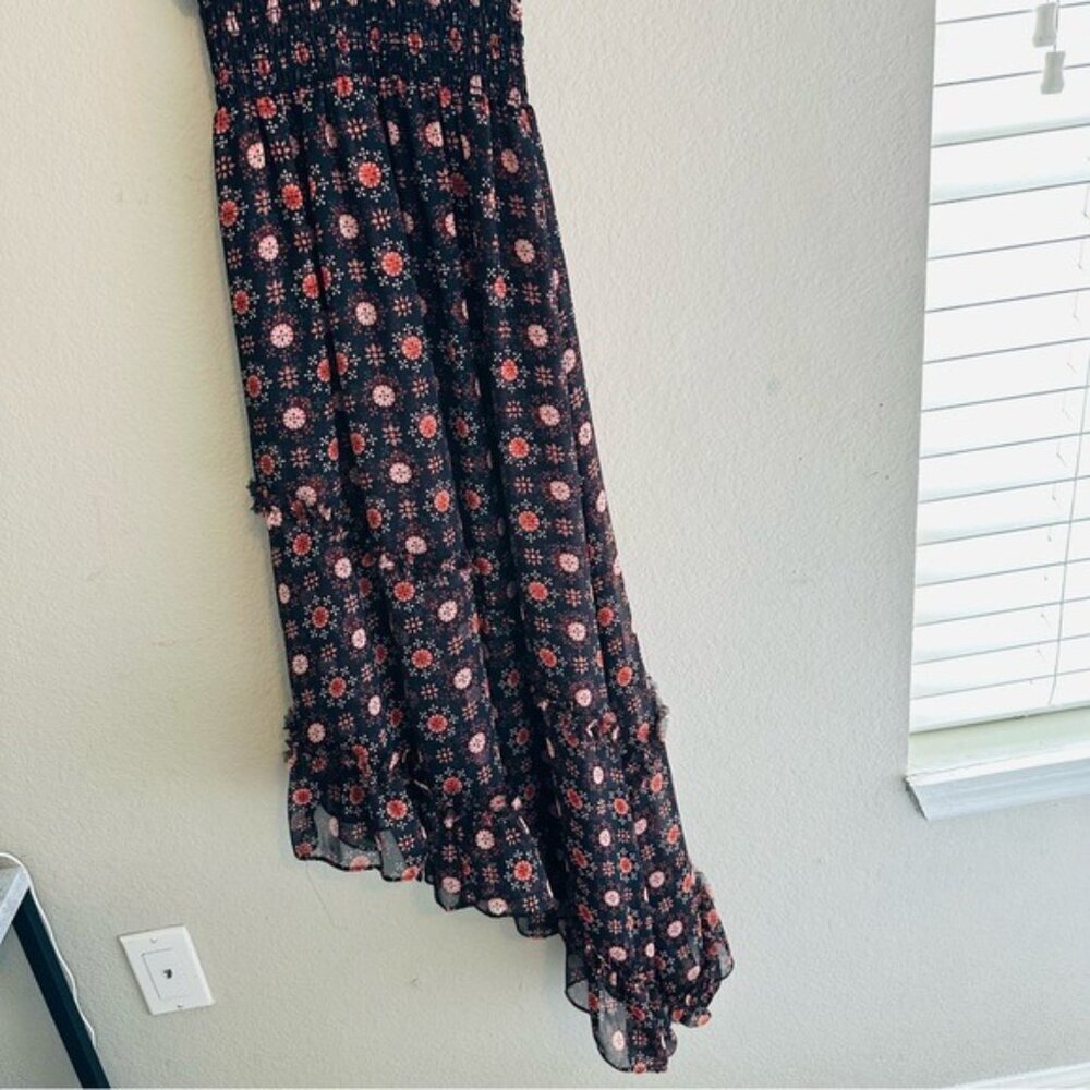 Misa los Angeles Black and Pink Asymmetrical Tie Front Sundress Size XS - Picture 6 of 11